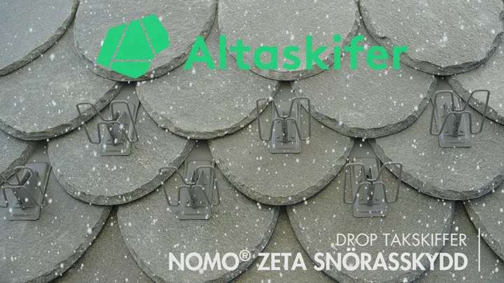 NOMO® ZETA  - montering på drop takskiffer från Altaskifer
